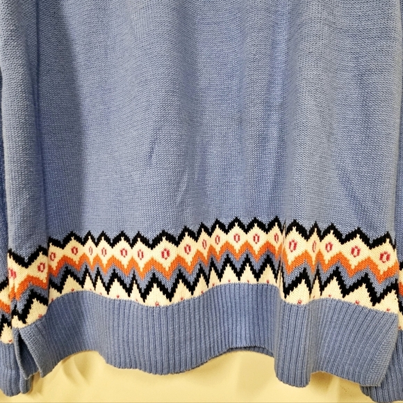 COPY - charterclub fair isle print knit crochet sweater blue size XL - Picture 3 of 9